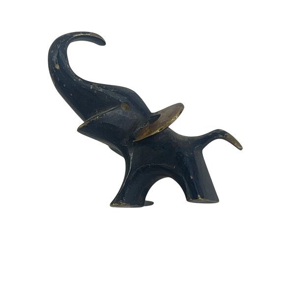 Vintage Bronze Elephant Figurine Decorative Collectible Miniature - Picture 1 of 8